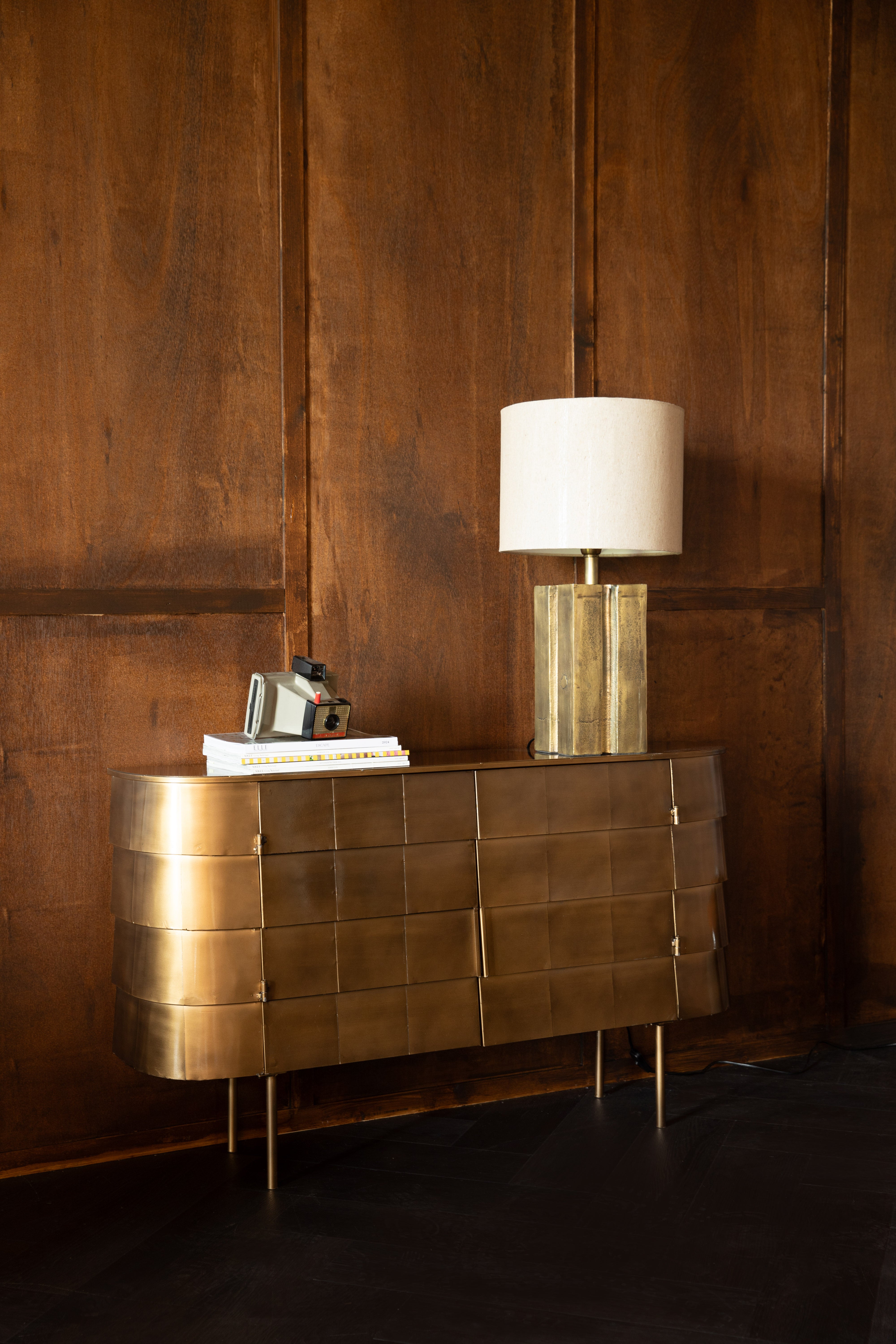 Dutchbone Roc Gold Block Table Lamp